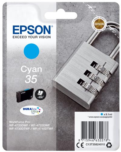 Ink-jet epson 35 t3582 pro wf-4720dwf / 4725dwf / 4730dtwf / 4740dtwf cian 650 paginas