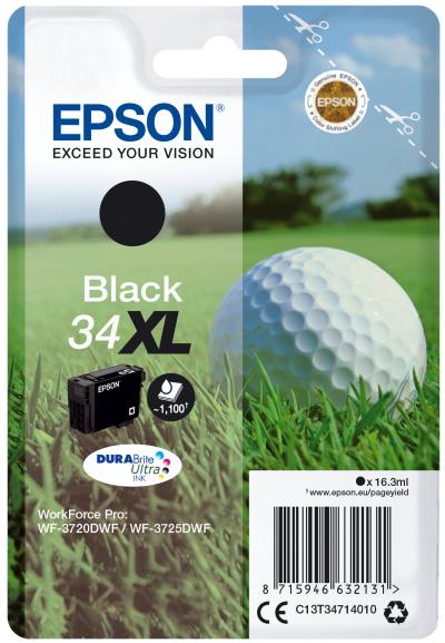 Ink-jet epson work force pro wf-3720dwf/3725dwf negro 34xl durabrite ultra ink 1100 paginas