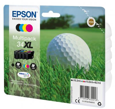 Ink-jet epson 34xl workforce pro wf-3720 / wf-3720dwf / wf-3725dwf pack negro amarillo cian y magenta 950