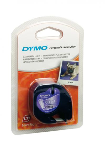 Cinta dymo 12mm x 4mt transparente para maquina letratag