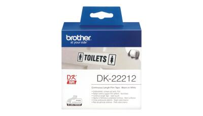 Etiqueta brother dk22212 cinta plastica continua adhesiva blanca 62x15,24 m