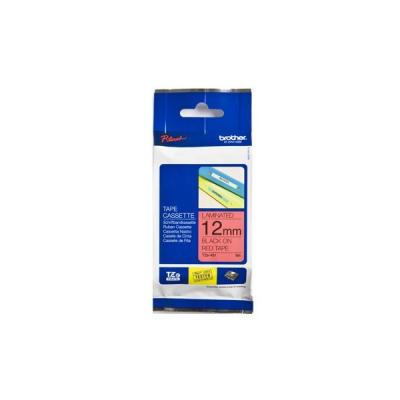 Cinta brother tze431 laminada negro-rojo 12mm x 8 m