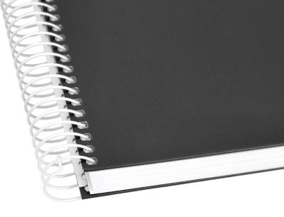 Cuaderno espiral liderpapel a5 micro crafty tapa forrada 120h 90gr cuadro 5mm 5 bandas 6 taladros color negro