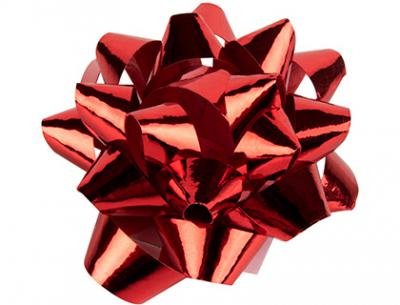 Lazo liderpapel fantasia mediano color rojo metalizado