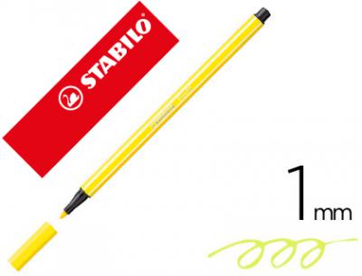 Rotulador stabilo acuarelable pen 68 amarillo limon punta gruesa 1mm