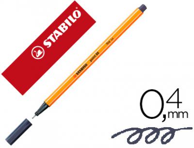 Rotulador stabilo punta de fib ra point 88 gris paynes intenso punta fina 0,4mm