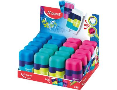 Sacapuntas maped plastico loopy totem 1 uso con goma colores surtidos decorado