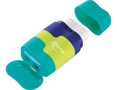 Sacapuntas maped plastico loopy totem 1 uso con goma colores surtidos decorado