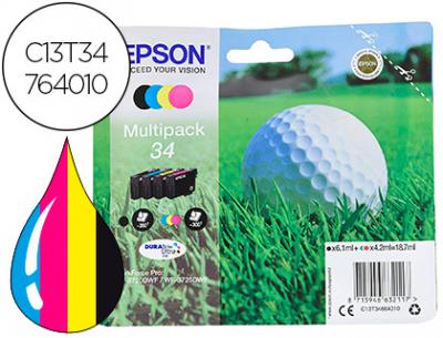 Ink-jet epson 34xl workforce pro wf-3720 / wf-3720dwf / wf-3725dwf pack negro amarillo cian y magenta 950