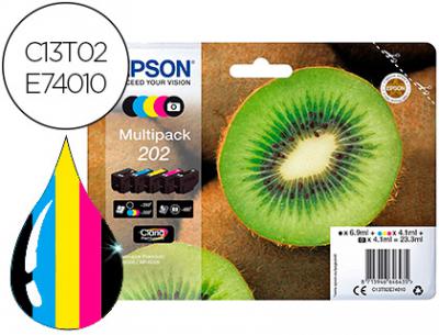Ink-jet epson 202 xp-6000 / xp-6005 / xp-6100 / xp-6105 pack 5 negro amarillo cian magenta photo negro 300 pag