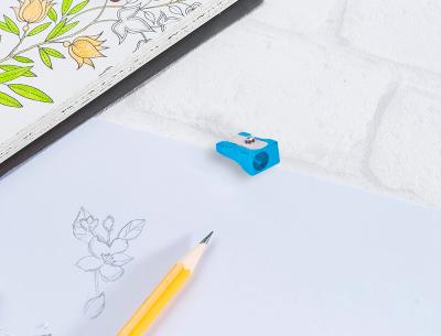 Sacapuntas liderpapel metalico cuña 1 uso color azul