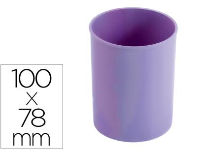 Cubilete portalapices faibo violeta pastel opaco plastico diametro 78 mm alto 100 mm