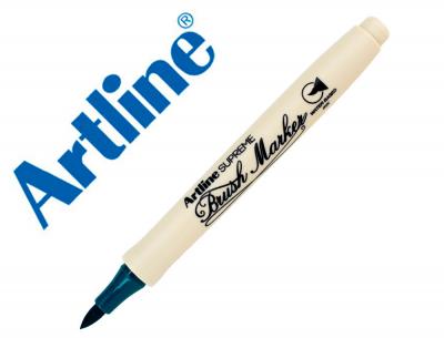 Rotulador artline supreme brush epfs pintura base de agua punta tipo pincel trazo fino verde oscuro