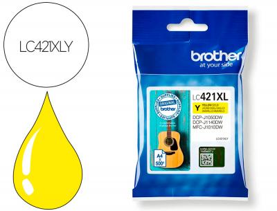 Ink-jet brother lc421xly dcp-j1050dw / dcp-j1140dw / mfc-j10 amarillo 500 paginas