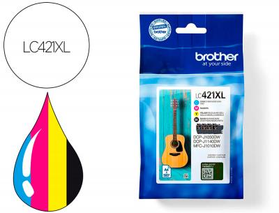 Ink-jet brother lc421xlval dcp-j1050dw / dcp-j1140dw / mfc-j10 pack 4 colores 500 paginas