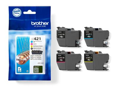 Ink-jet brother lc421val dcp-j1050dw / dcp-j1140dw / mfc-j10 pack 4 colores 200 paginas