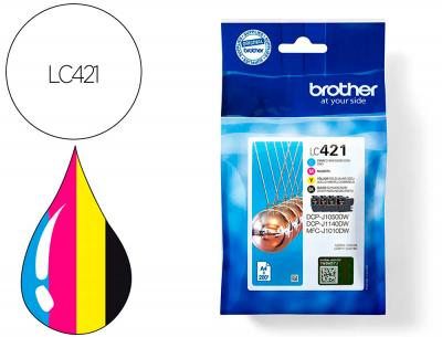 Ink-jet brother lc421val dcp-j1050dw / dcp-j1140dw / mfc-j10 pack 4 colores 200 paginas