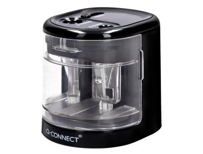Sacapuntas q-connect kf14568 electrico de sobremesa cable usb/4 pilas aa afila cuchilla diametros de 6 a 12mm dos usos