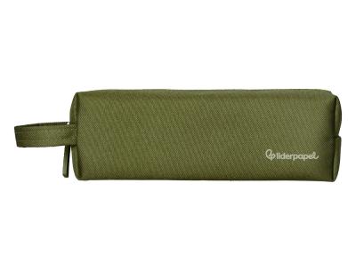 Estuche portatodo liderpapel classic rectangular con asa 210x70mm verde militar