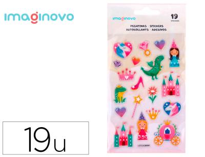 Pegatinas imaginovo princesas magic dreams pvc 190x105 mm en blister