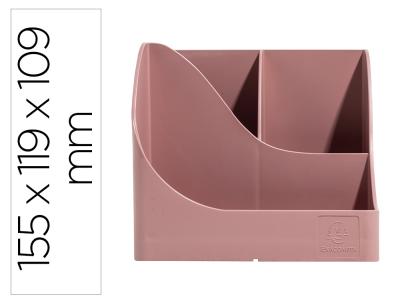 Cubilete portalapices exacompta skandi plastico reciclado color rosa viejo 155x119x109 mm