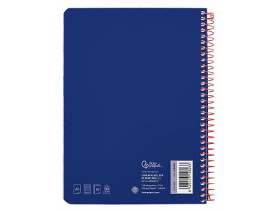 Cuaderno espiral liderpapel a5 witty tapa dura 80h 90gr cuadro 4mm con margen color azul marino
