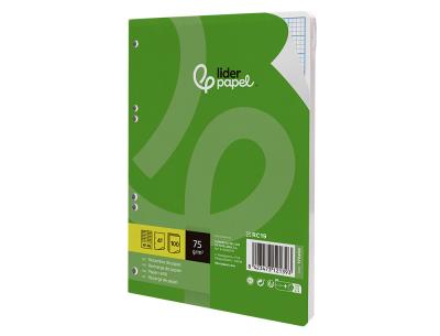 Recambio liderpapel din a5 100 hojas 75gr rayado n&ordm; 46 6 taladros