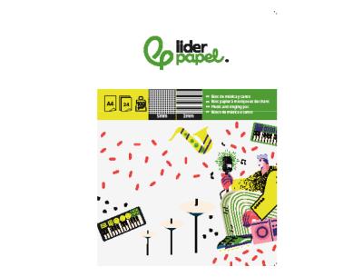 Bloc musica y canto liderpapel pentagrama interlineado 2 mm cuadricula 5mm din a4 24 hojas 100g/m2
