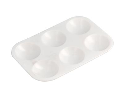 Paleta plastico liderpapel para pintura rectangular con 6 huecos 12.5x8,7 cm