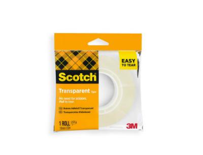Cinta adhesiva scotch 508 transparente 33 m x 19 mm facil de cortar encelofanada individual
