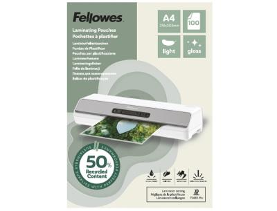 Bolsa de plastificar fellowes recicladas brillo din a4 80 mc pack de 100 unidades