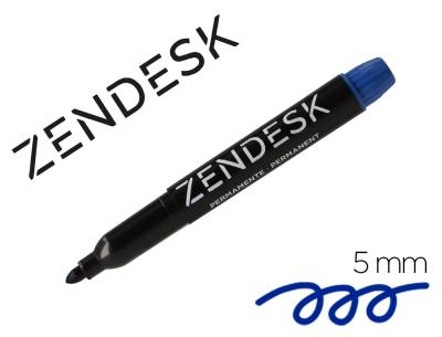 Rotulador zendesk marcador permanente azul punta redonda 5mm recargable