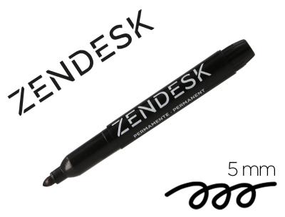 Rotulador zendesk marcador permanente negro punta redonda 5mm recargable