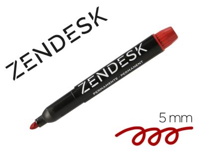 Rotulador zendesk marcador permanente rojo punta redonda 5mm recargable