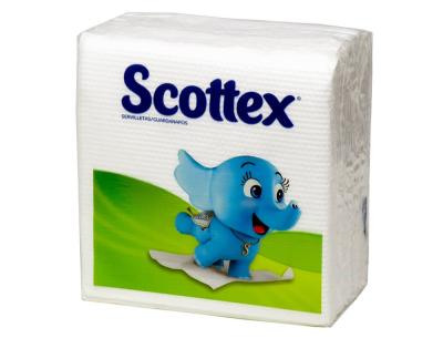 Servilleta scottex original 1 capa color blanco 30x30 cm paquete de 64 unidades