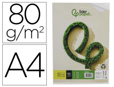 Papel liderpapel din a5 reciclado 80 gr paquete de 250 hojas