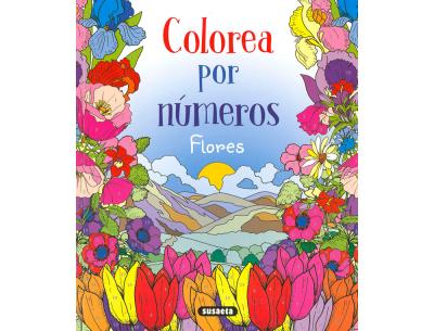 Cuaderno de colorear susaeta flores colorear por numeros 64 paginas 21,5x25 cm