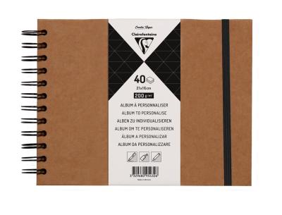 Album de fotos espiral clairefontaine tapa dura kraft 210x160 mm 40 hojas 200 g