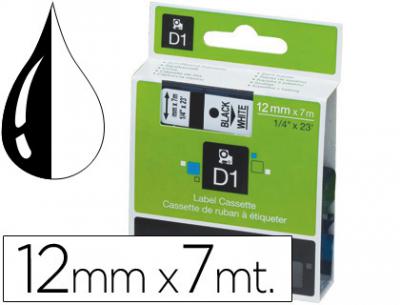 Cinta dymo 1000 negro-blanco 12mm x 7mt d1
