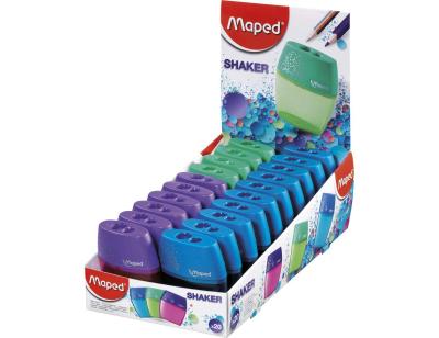 Sacapuntas maped plastico 2 usos con deposito expositor de 20 unidades