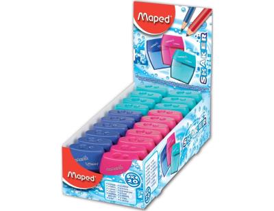 Sacapuntas maped plastico 2 usos con deposito expositor de 20 unidades
