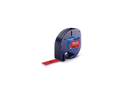 Cinta dymo 12mmx4mt -negro/rojo para maquina letratag