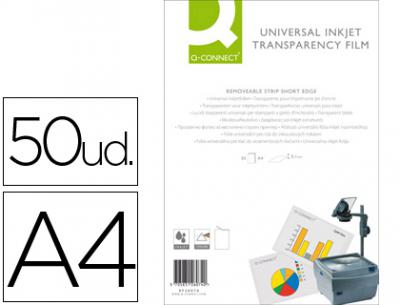 Transparencia q-connect din a4 de alta calidad kf26074 para ink-ket caja de 50 hojas