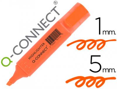 Rotulador q-connect fluorescente naranja punta biselada