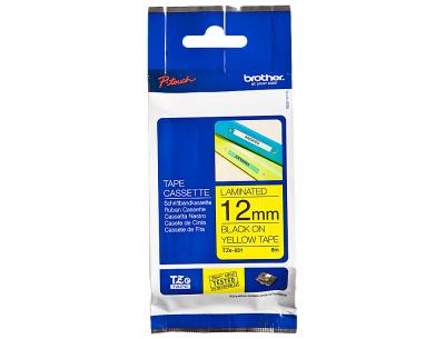 Cinta brother tze631 amarillo-negro 12mm longitud 8 m