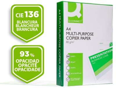 Papel fotocopiadora q-connect economy din a4 80 gramos paquete de 500 hojas