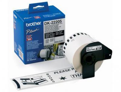 Cinta de papel continuo brother dk-22205 para impresoras de etiquetas ql