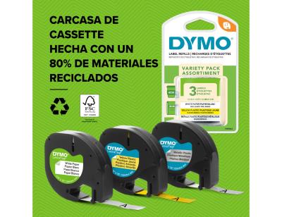 Cinta dymo 12mm x 4mt transparente para maquina letratag