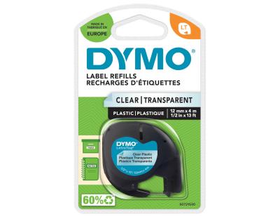 Cinta dymo 12mm x 4mt transparente para maquina letratag