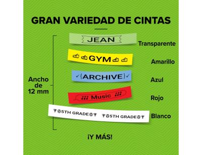 Cinta dymo 12mm x 4mt transparente para maquina letratag